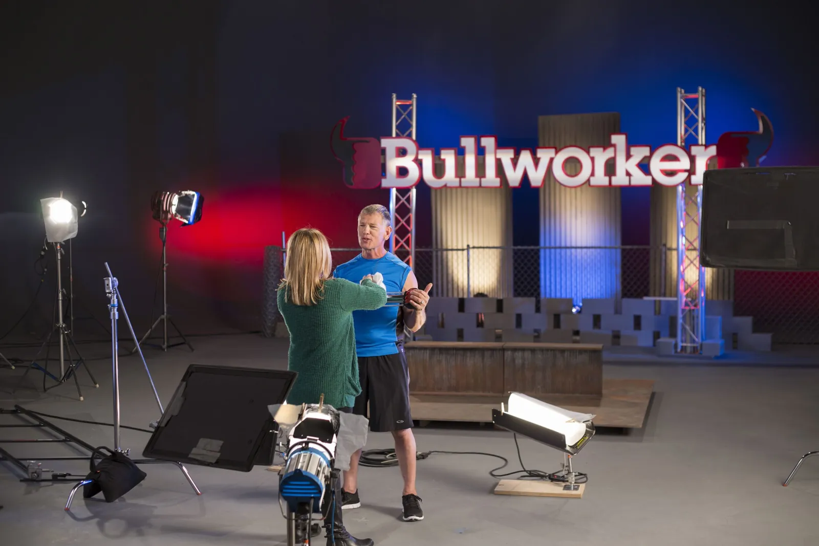 Camera crew filming a commercial on the Infomercials, Inc. sound stage